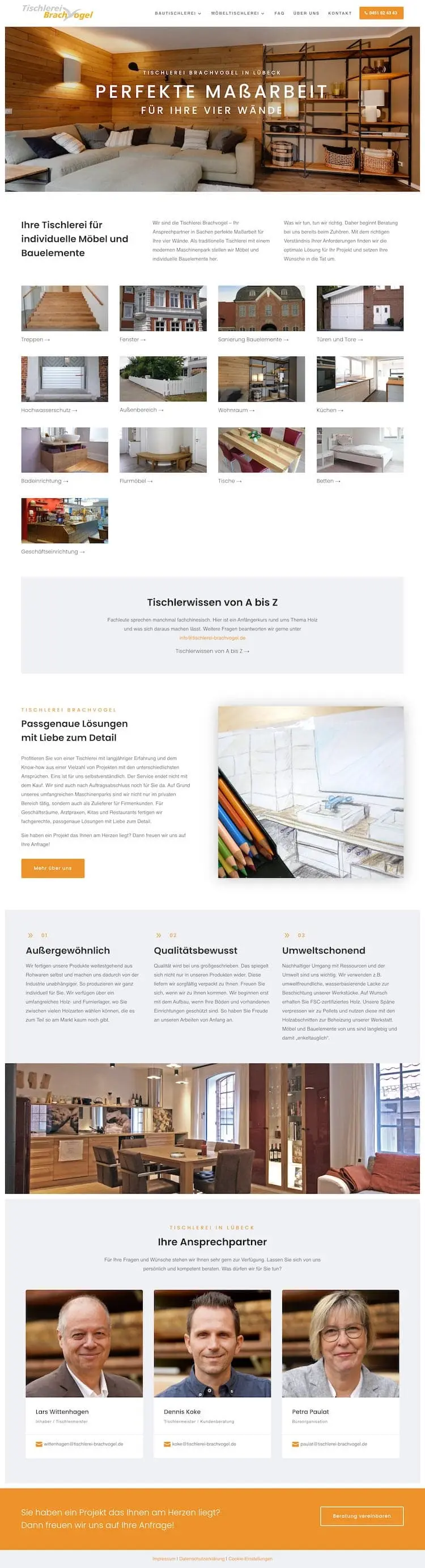Webdesign für Handwerker - Tischlerei Brachvogel