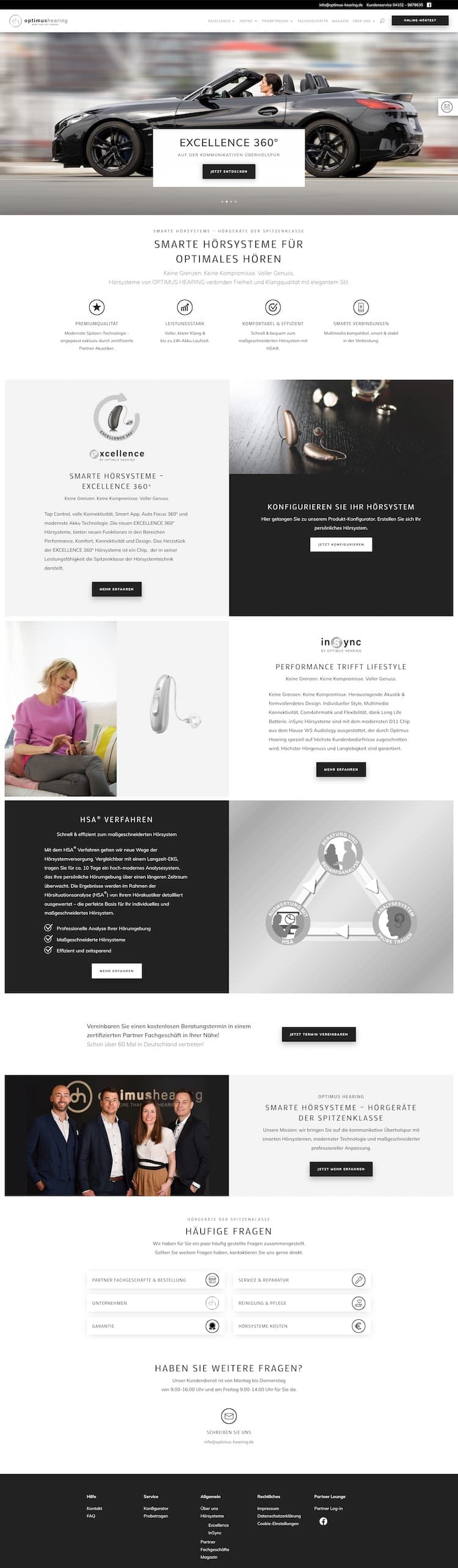 Individuelles Webdesign für Optimus Hearing