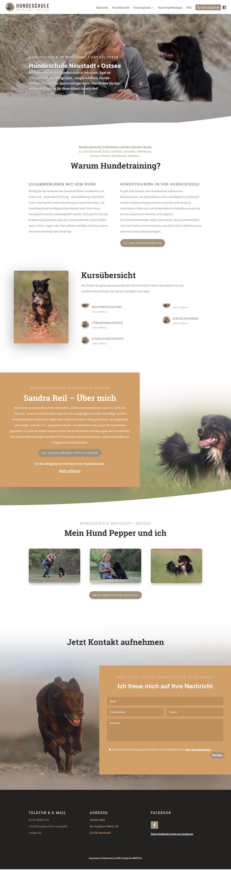 Website für Hundeschule
