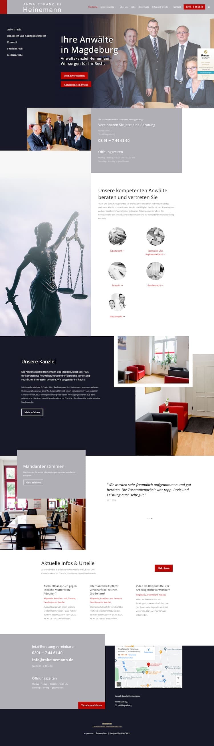 Webdesign für Anwälte - Anwaltskanzlei Heinemann